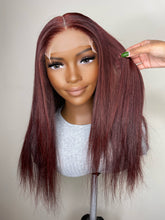 Load image into Gallery viewer, 5x5 16&quot; Straight Burgundy Wig
